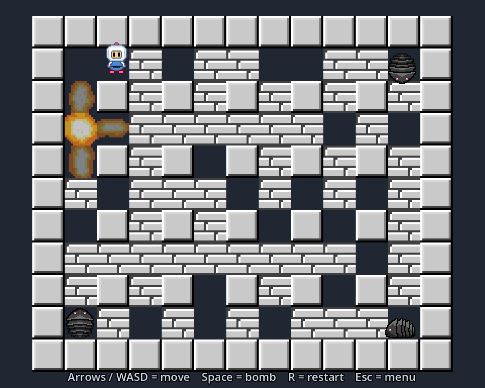 Bomberman, a game you build in the Game Development Bootcamp