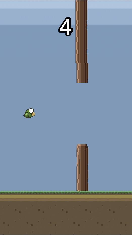Flappy Bird, a game you build in the Game Development Bootcamp